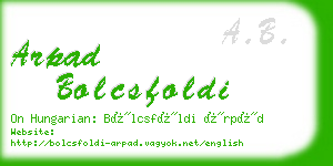 arpad bolcsfoldi business card